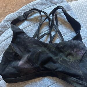lululemon athletica Black and Gray Strappy Sports Bra